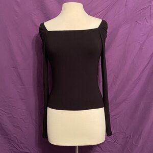 Banana Republic Ribbed Black Off-Shoulder Top. Size M.